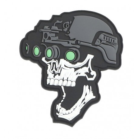 Naszywka 3D Night Vision Skull white