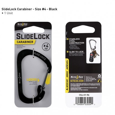 Nite Ize SlideLock Carabiner 4 Czarny CSL4-01-R6