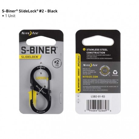 Nite Ize S-Biner 2 Slide Lock Czarny LSB2-01-R3