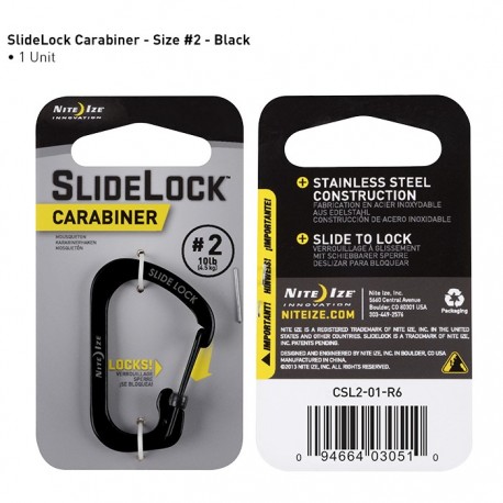 Nite Ize SlideLock Carabiner #2 Czarny CSL2-01-R6