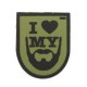 Naszywka 3D I Love My Beard Green
